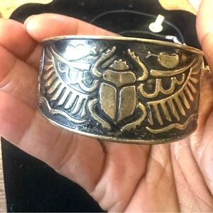 New handmade Brass chunky Scarab Cuff Bracelet made in Egypt unisex